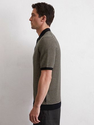 Marc O'Polo Poloskjorte Striper Svart Beige