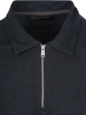 Marc O'Polo Polo Manches Longues Demi-Zip Marine