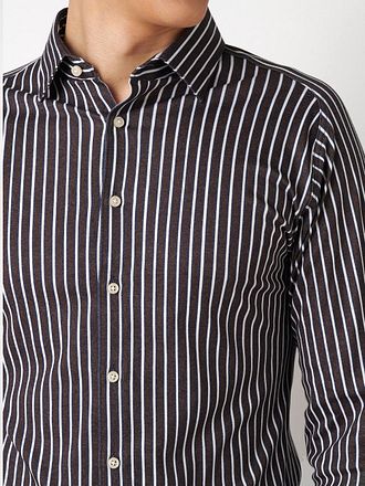 Desoto Chemise Multirayures Marron