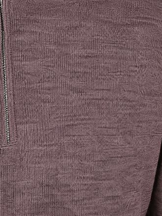 Profuomo Pull Half Zip Laine Mérinos Aubergine