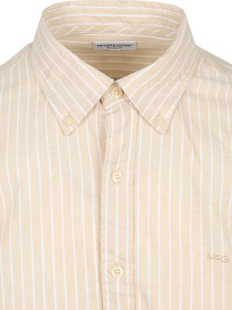 McGregor Chemise Coton-Lin Rayée Écru