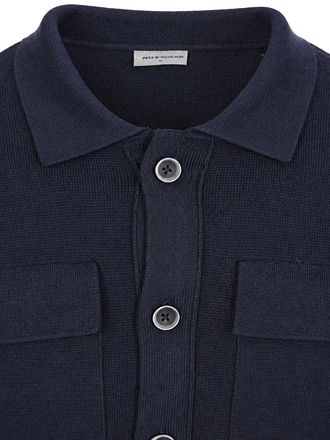 No Excess Cardigan Full Button Heavy Knit Navy