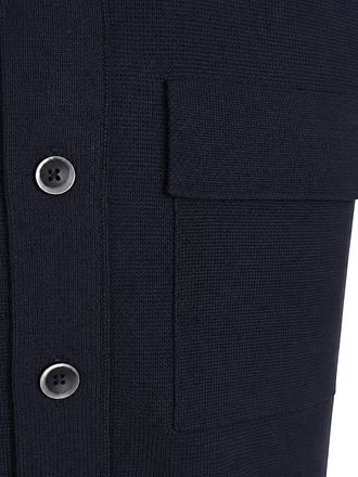 No Excess Cardigan Full Button Heavy Knit Navy