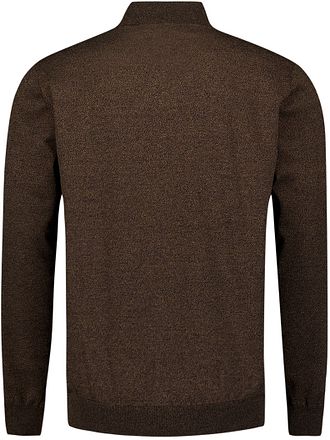 No Excess Half Zip Genser Taupe Melange
