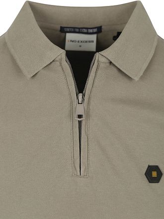 No Excess Half Zip Polo Shirt Piqué Green