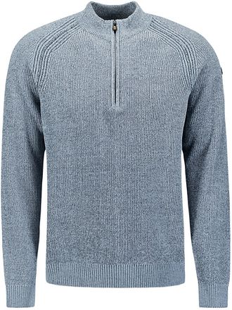 No Excess Half Zip Pullover Chenille Blue
