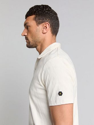 No Excess Poloskjorte Terry Jacquard Ecru