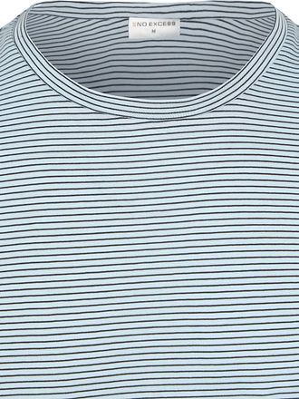 No Excess Randig T-Shirt Ljusblå