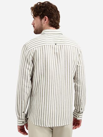 No Excess Skjorta Cotton Linen Ränder Taupe