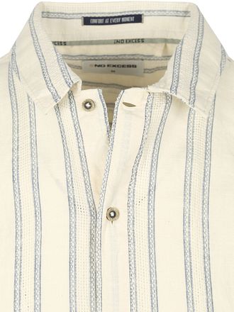 No Excess Skjorte Korte Ermer Striper Beige