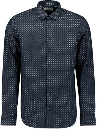 No Excess Skjorte Med Jacquard-mønster i Marineblå