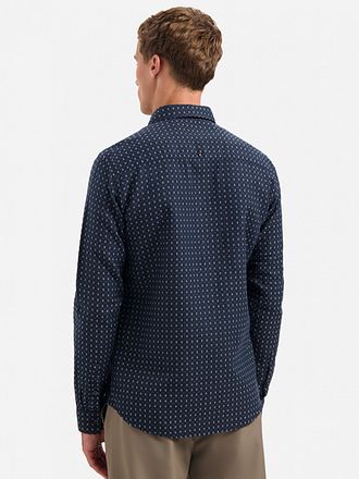 No Excess Skjorte Med Jacquard-mønster i Marineblå