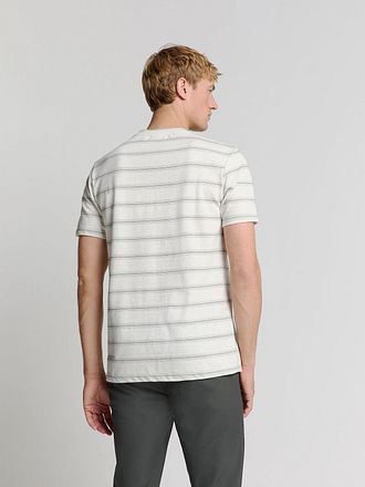 No-Excess T-Shirt Crewneck Jacquard Stripes Ecru