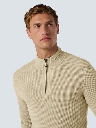No Excess Halvziptröja i Melerad Beige Struktur
