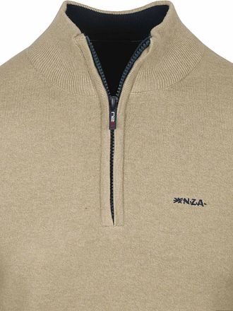 NZA Half Zip Sweater Christopher Melange Warm Beige