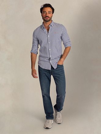 NZA Hemd BD Coarse Heavy Flanell Blau