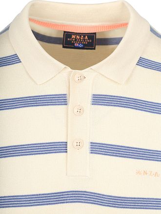 NZA Knitted Polo Shirt Stripe Ecru