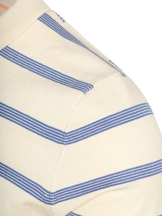 NZA Knitted Polo Shirt Stripe Ecru