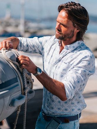 NZA Shirt Karson Linen Blend Blue