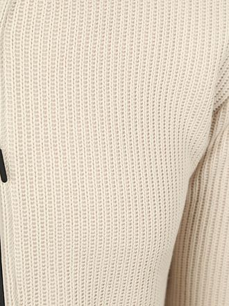 No Excess Cardigan Knitted Rib Structure Ecru