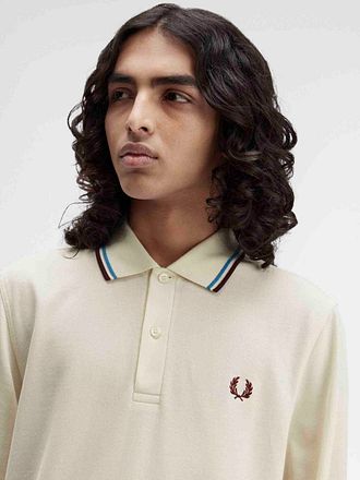 Fred Perry Langermet Polo i Fargen Ecru Z46