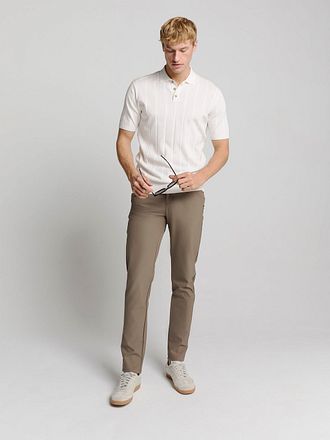 No Excess Strikket Poloshirt Off White