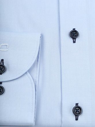Olymp Luxor Overhemd Contrast Buttons Lichtblauw