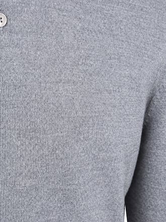 Olymp Poloshirt Langarm Wolle Grau