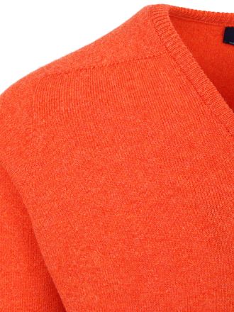 William Lockie V-Ausschnitt Pullover Lammwolle Inferno