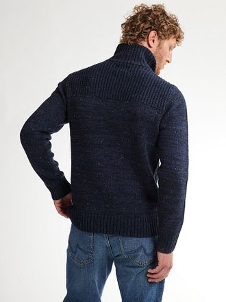 Petrol Cable Pullover Half Zip Hamilton Navy
