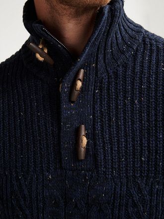 Petrol Cable Pullover Half Zip Hamilton Navy