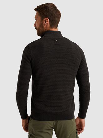 PME Legend Half Zip Structure Mouliné Sweater Schwarz