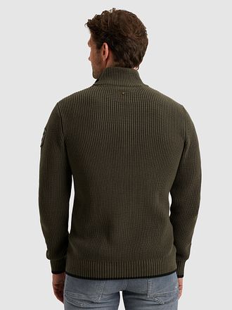 PME Legend Half Zip Structure Sweater Beluga Grün