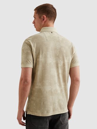 PME Legend Polo Shirt Piqué Print Beige