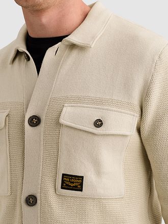 PME Legend Strickjacke Mixed Textures Ecru