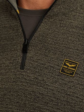 PME Legend Half Zip Structure Mouliné Tröja Mörkgrön