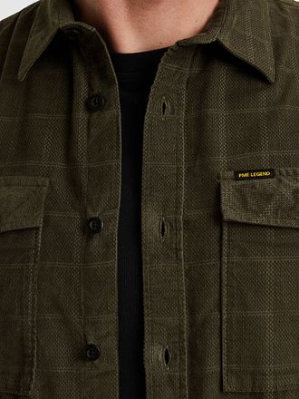 PME Legend Overshirt Fine Corduroy Beluga Grön