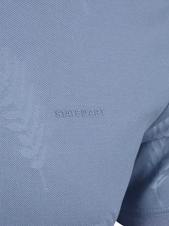 Polo State of Art Piqué Feuilles Bleu Clair