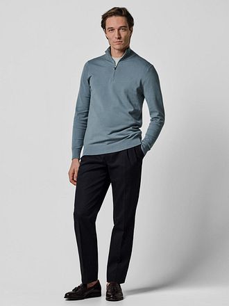 Profuomo Half Zip Pullover Luxury Basic Blue