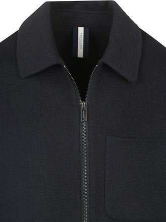 Profuomo Overshirt Ullblanding Marineblå