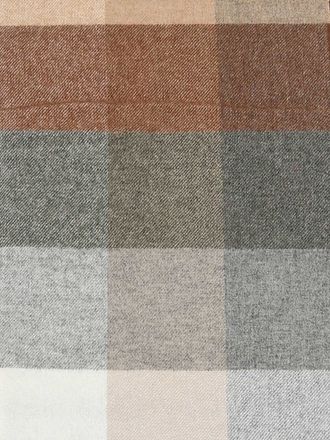 Profuomo Skjerf i Ull Rutete Brun Grå Beige