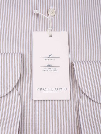 Profuomo Twill Skjorta Streaks Beige