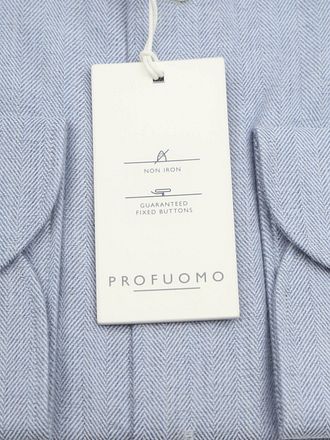 Profuomo Skjorte i Flossete Sildben-Flanell Blå