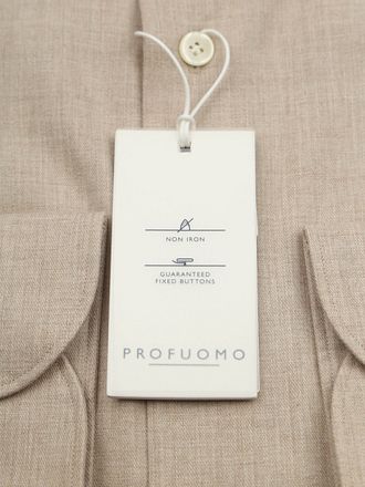 Profuomo Skjorte Peached Twill Flanell Beige