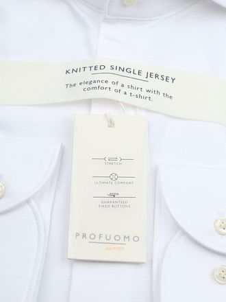 Profuomo Stickad Skjorta Vit