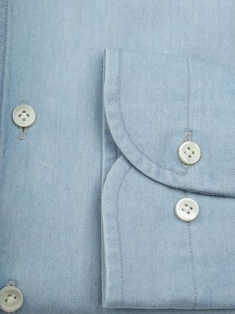 Profuomo Twill Shirt Denim Light Blue