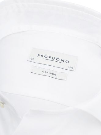 Profuomo Twill Skjorte Ekstra Lange Ermer Hvit