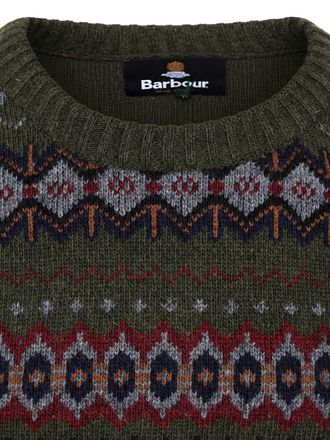 Pull Barbour Fairisle en Laine Vert Foncé