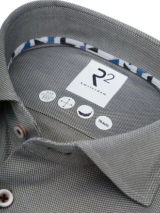 R2 Hemd Technical Knitted Dobby Groen