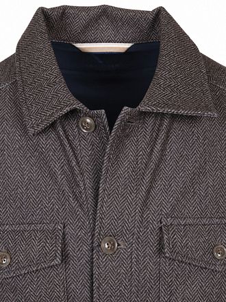 R2 Overshirt Button Herringbone Brown